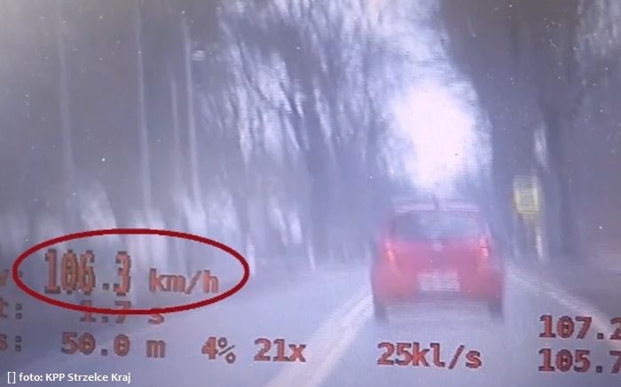Miała ponad 100 km/h na liczniku pędząc ulicami Dobiegniewa... [VIDEO]