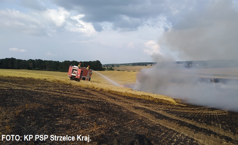 Trzy pożary zboża na terenie powiatu strzelecko-drezdeneckiego.